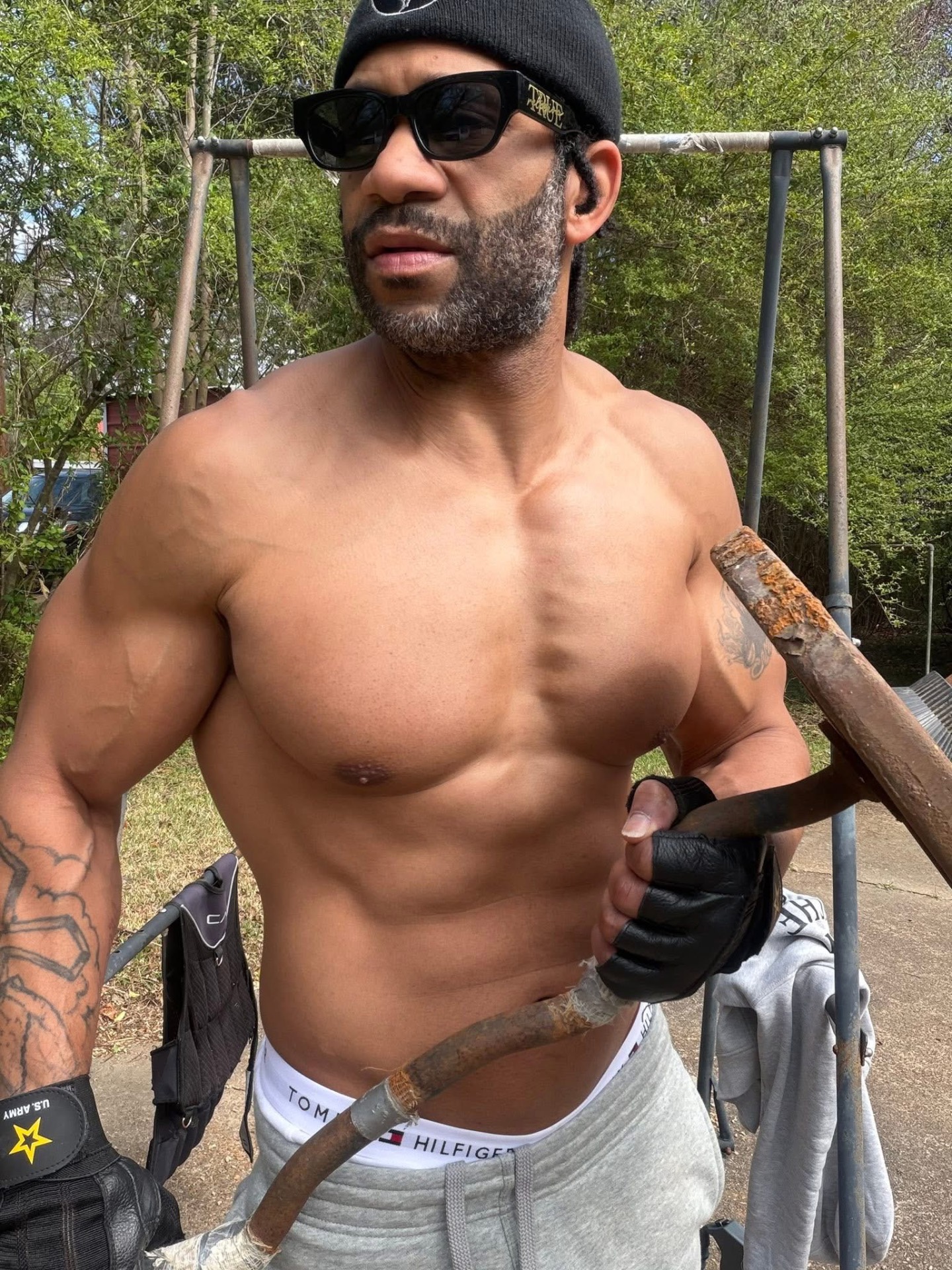 Troy Archer training outdoors